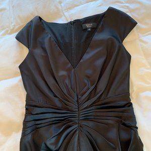 Tadashi Black Satin Midi Cocktail Dress